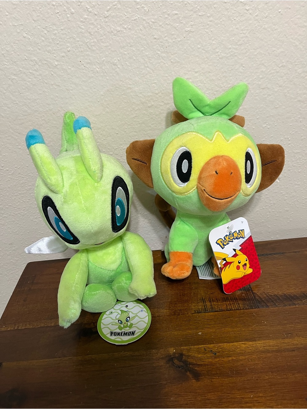 NWT Pokemon Grookey & Celebi Plush Pair
